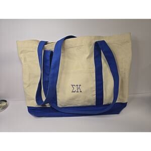 Sigma Kappa Embroidered Canvas Tote Bag 100% Cotton by BagEdge